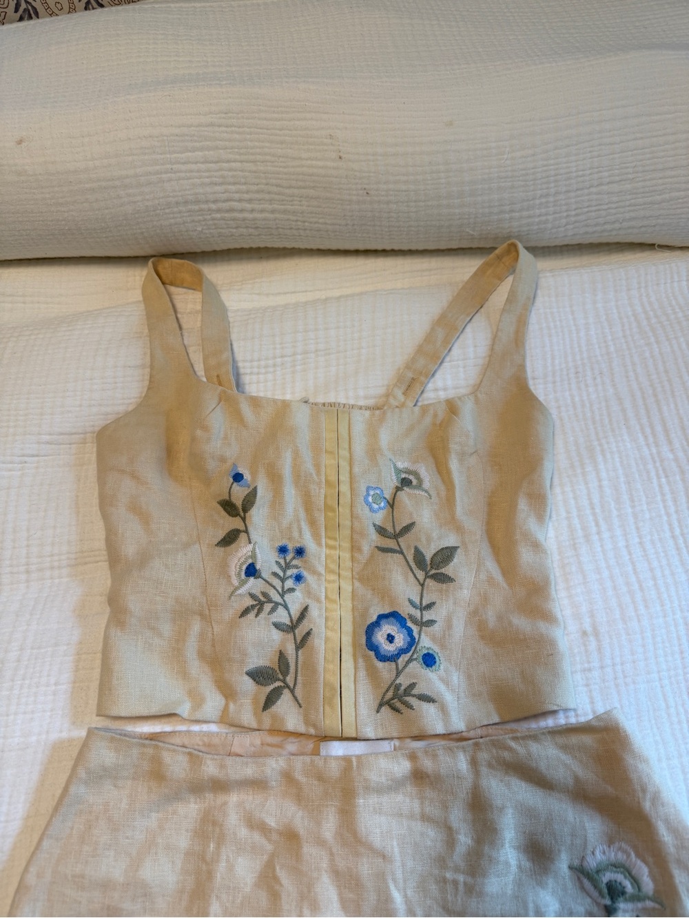 Reformation - Linen Embroidered Skirt Set - 2/4 - Picture 2 of 12